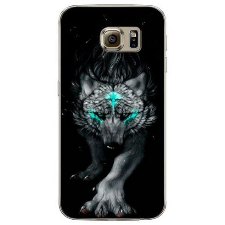 Силиконовый чехол "Волк с голубыми глазами" на Samsung Galaxy S6 / Самсунг Галакси С 6
