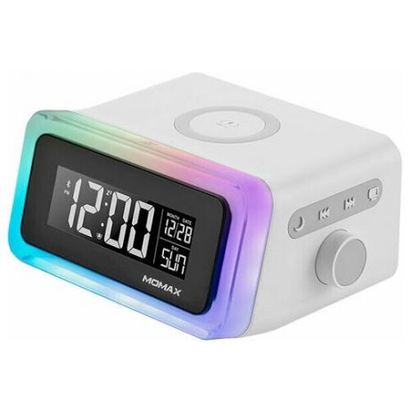 Часы MOMAX Q.Clock 2 Digital Clock с беспроводной зарядкой - White