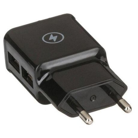 Зарядное устройство сетевое (220 В), RED LINE NT-2A, кабель microUSB 1 м, 2 порта USB, выходной ток 2,1 А, черное, УТ000013638