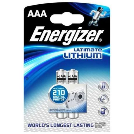 Батарейка Energizer FR03 AAA L92 ultimate lithium, упаковка 2 шт.