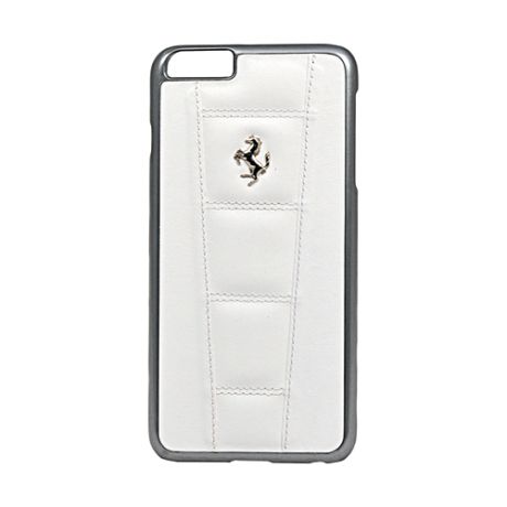 Кожаный чехол-накладка для iPhone 6 / 6S Ferrari 458 Hard, белый (FE458HCP6WH)