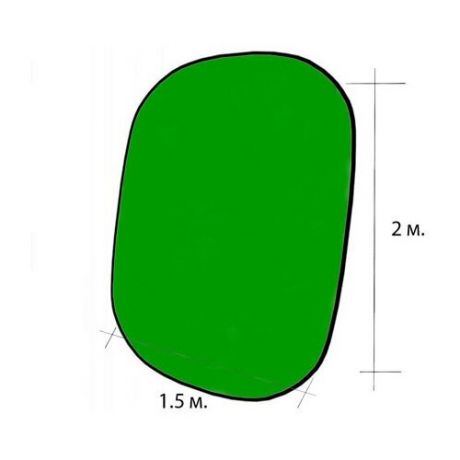 Фон складной двухсторонний хромакей GOZHY-SH17 1,5 м. / 2 м. (зелёно-синий)