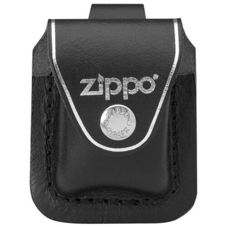 Чехол для широкой горелки ZIPPO (натуральная кожа, кожаный с кожаным фиксатором, черный) Зиппо 57x30x75 мм - LPLBK