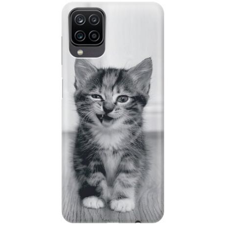 RE:PA Накладка Transparent для Samsung Galaxy A12 / M12 с принтом "Котенок с ухмылкой"