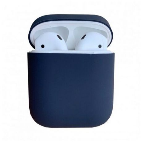 Силиконовый чехол тонкий для Apple AirPods 2 синий