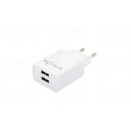 Сетевое зарядное устройство VIXION L7 2USB 2.1A с кабелем micro-USB (белое)