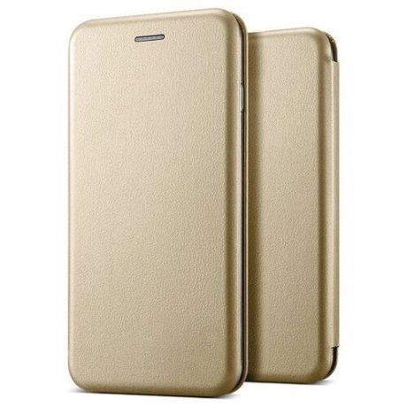 Чехол книжка искусственная кожа золотой цвет для Samsung Galaxy A52 / самсунг А52 с магнитным замком, подставкой для телефона и кармана для карт или денег
