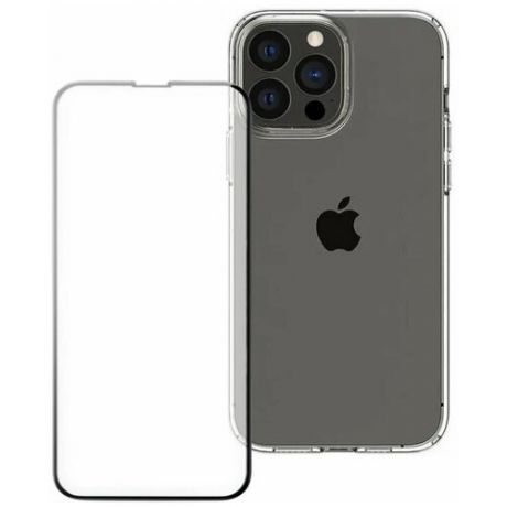 Комплект: Защитный чехол + защитное стекло для Apple iPhone 13 Pro Max / Айфон 13 Про Макс / Накладка / бампер