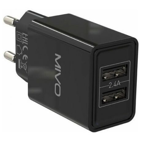 Сетевой адаптер - блок питания Mivo MP-MP-223 для зарядки телефона, смартфона, 2xUSB, 5V-2.4A
