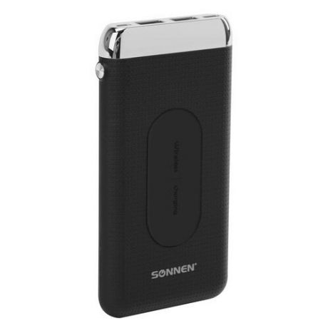 SONNEN Аккумулятор внешний 8000mAh SONNEN POWERBANK K802 беспроводная зарядка, 2USB, литий-полимер, 263030