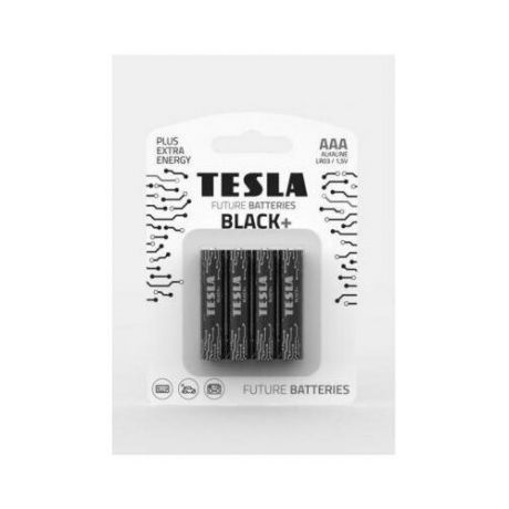 Tesla Батарейки Tesla BLACK AAA+ 4ks Alkaline AAA (LR03, минипальчиковая, блистер/4 ks)
