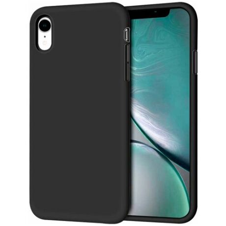 Матовый силиконовый чехол для телефона Apple iPhone XR (10 R) / Силиконовый гибкий чехол накладка для смартфона Эпл Айфон Икс Эр (10 Эр) (Черный)