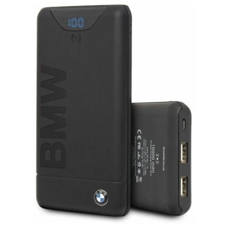 BMW / аккумулятор внешний беспроводной 10000 mAh | цифровой дисплей, 2 USB, Black