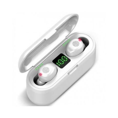 Беспроводные наушники сенсорные F9 Bluetooth 5.0 с микрофоном (белый)