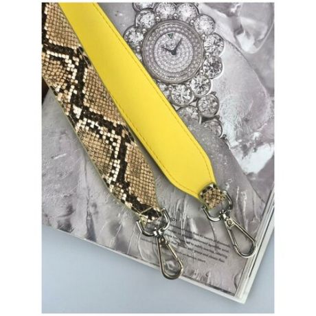 Ремень для сумки Milbag 0671B587-reptile-beige-yellow silver-M