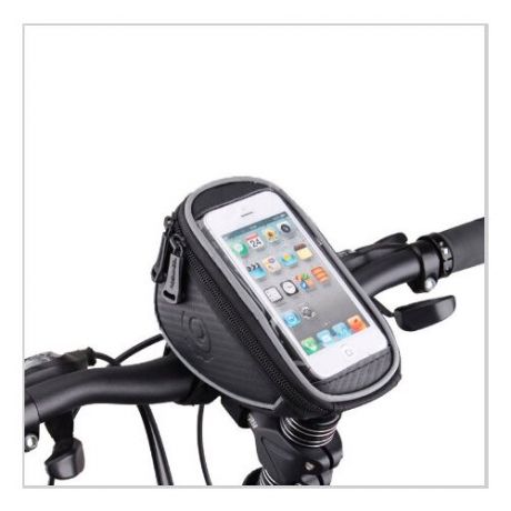 Сумка для велосипеда Mingda на руль и вынос L18хH8,5хW11 с отделением для смартфона 18х9см (SAMSUNG, IPHONE, HTC), крепление на липу.