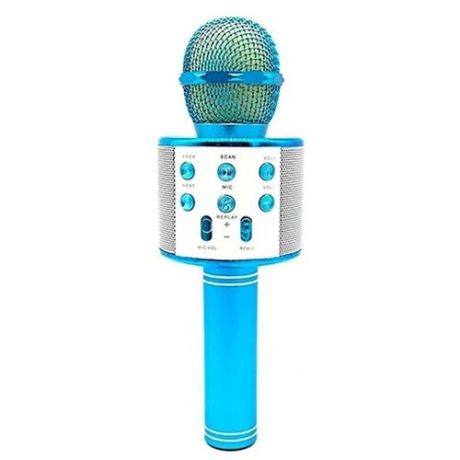Беспроводной караоке-микрофон WS-858 (голубой)