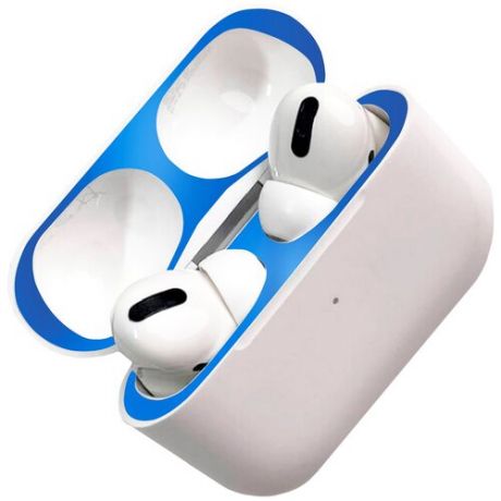 Наклейка для Apple Airpods Pro / Пылезащитная пленка для Эпл Эирподс Про / Стикер для наушников / Защита от пыли, жирных пятен и царапин (Синий)