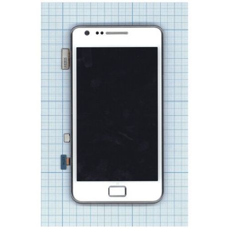 Модуль (матрица + тачскрин) для Samsung Galaxy S2 GT-I9100 белый с рамкой