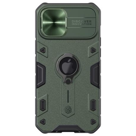 Чехол Nillkin для iPhone 12 Pro Max CamShield Armor | Ме+TPU+PC защита камеры кольцо темно-зеленый