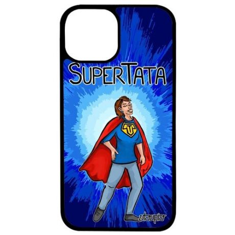 Защитный чехол для мобильного // iPhone 13 // "Супертетя" Супергерой Тетя, Utaupia, синий