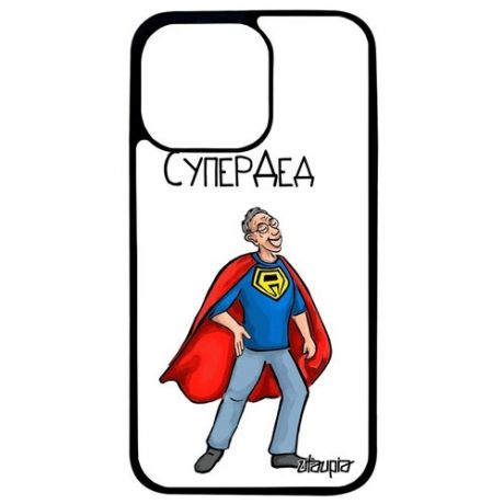 Противоударный чехол на смартфон // Apple iPhone 13 Pro // "Супердед" Веселый Супергерой, Utaupia, светло-зеленый