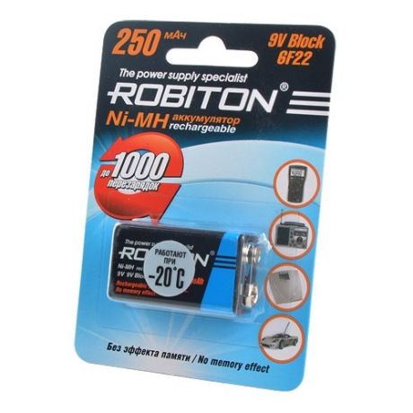 Аккумулятор Robiton 250MH9-1 F8 HR22 /Крона BL1