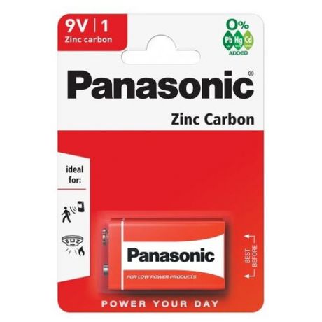 Panasonic Батарейка Panasonic Zinc Carbon 6F22RZ/1BP R6F22RZ