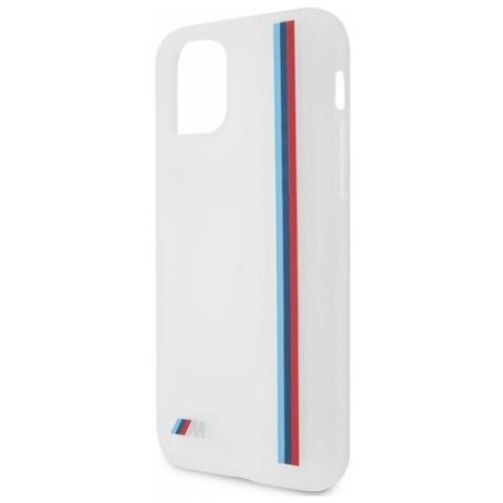 Силиконовый чехол-накладка для iPhone 11 Pro BMW M-Collection Translucent silicone Vert stripe Hard, белый