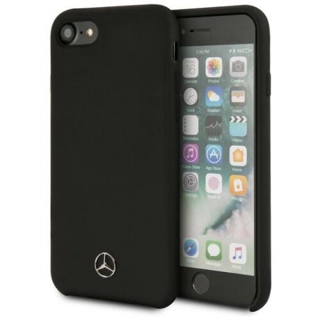 Силиконовый чехол-накладка для iPhone 7/8/SE (2020) Mercedes Silicone line Hard, черный (MEHCI8SILBK)