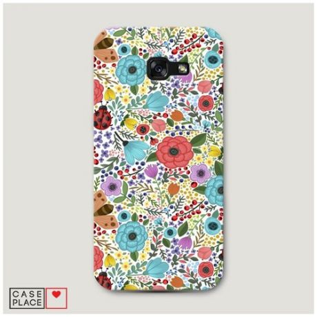 Чехол Пластиковый Samsung Galaxy A5 2017 Жучки цветочки ягодки