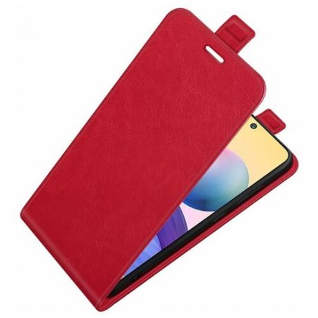 Brodef Flip вертикальный эко кожаный чехол книжка Xiaomi Redmi Note 10 Красный