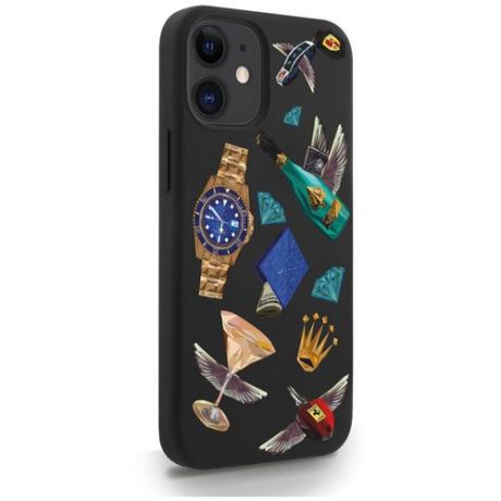 Черный силиконовый чехол MustHaveCase для iPhone 12 Mini Luxury lifestyle для Айфон 12 Мини Противоударный
