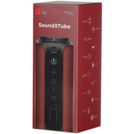 Портативная акустическая система 2E SoundXTube TWS, MP3, Wireless, Waterproof Red