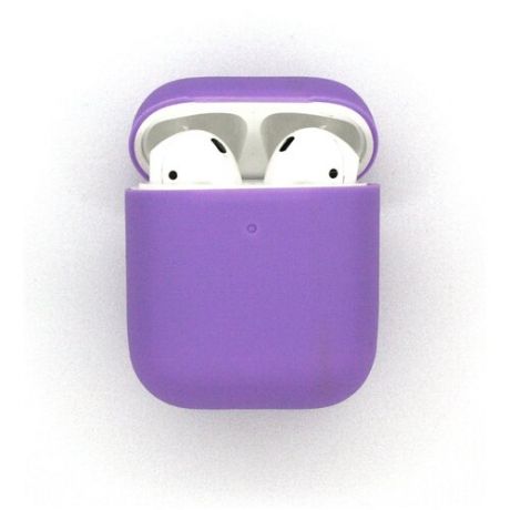 Чехол для AirPods 2 / AirPods 1, силиконовый, фиолетовый. Чехол для наушников Аирподс