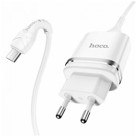 Зарядное устройство HOCO N1 Ardent USB + Кабель USB-Type-C, 2.4A, белый