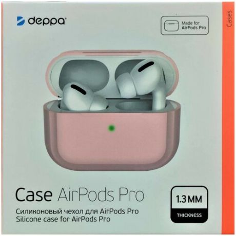 Deppa / Силиконовый чехол для AirPods Pro, розовый