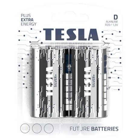 Батарейка D - Tesla Silver+ (2 штуки)