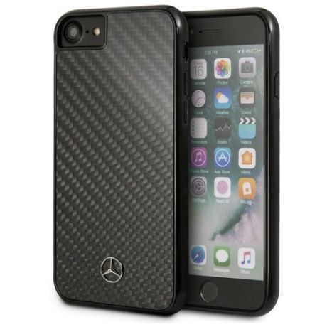 Пластиковый чехол-накладка для iPhone 7/8/SE (2020) Mercedes Dynamic Real carbon Hard, черный (MEHCI8RCABK)