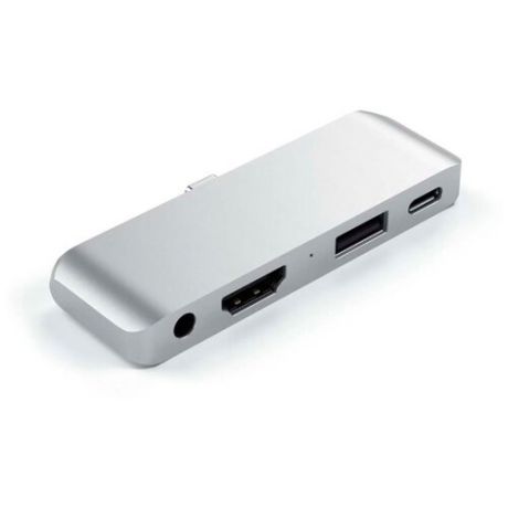 Док-станция Satechi Aluminum Type-C Mobile Pro Hub Adapter для iPad Pro 2018 (1xUSB 3.0, HDMI, USB Type-C, Mini jack), Серебристый ST-TCMPHS