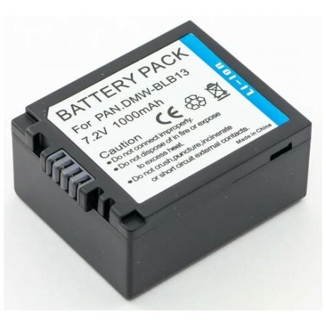 Аккумуляторная батарея DMW-BLB13 для фотоаппарата Panasonic Lumix DMC-G1, DMC-G2, DMC-G10, DMC-GF1