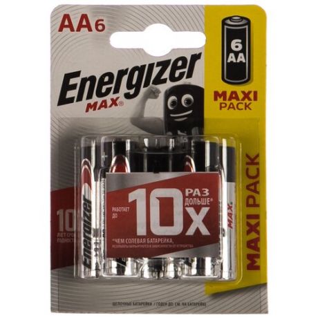 Щелочная батарейка LR6 AA MAX 1.5В бл/6 ENERGIZER 7638900410792 15545838