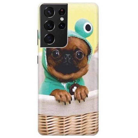 Чехол - накладка ArtColor для Samsung Galaxy S21 Ultra с принтом "Собака в смешной шапке"