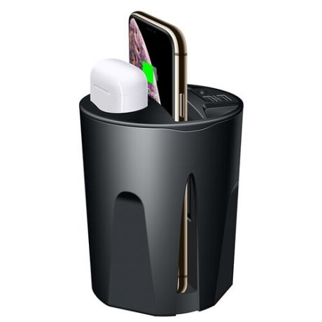 Автомобильная беспроводная зарядка - держатель чаша X9A ( Black ) для Телефонов, гаджетов, смартфонов, iPhone, Airpods, iWatch, Micro USB, Type-C