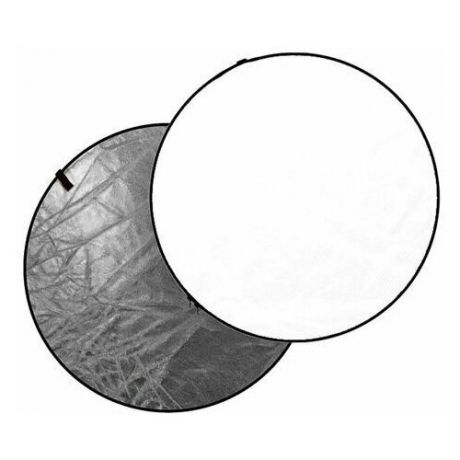 Светоотражатель Meking круглый, двухсторонний (белый/серебро), 60 см