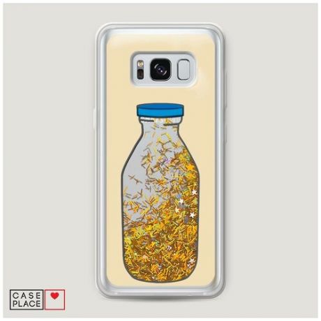 Чехол Жидкий с блестками Samsung Galaxy S8 Plus Бутылка dreams