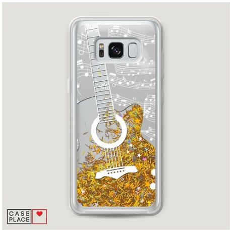 Чехол Жидкий с блестками Samsung Galaxy S8 Plus Прозрачная гитара