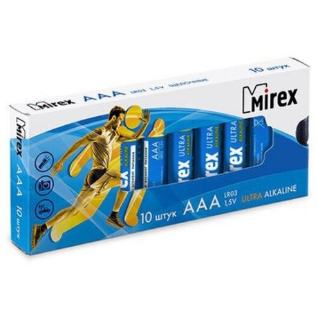 Батарея щелочная Mirex LR03 / AAA 1,5V 10 шт (10/960), multipack
