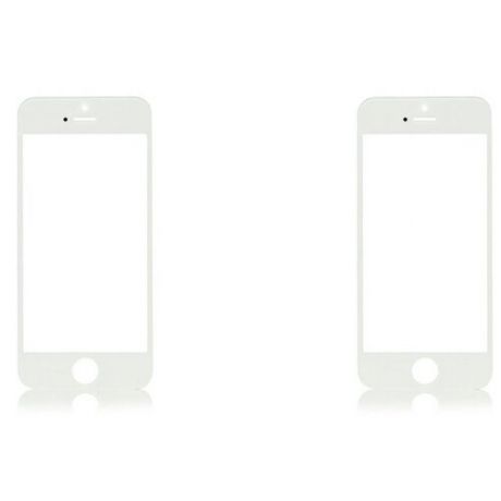 Защитное стекло для iPhone 5/5S/5SE комплект 2 шт. (Белая рамка)