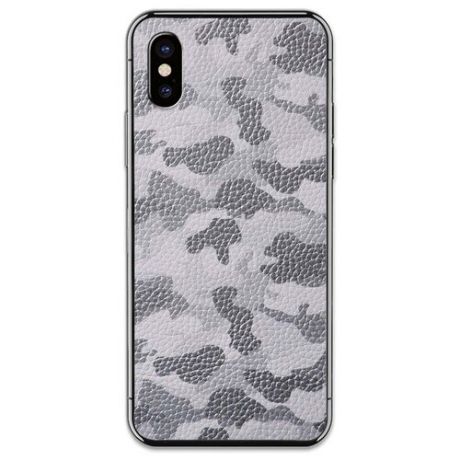 Кожаная наклейка FBR Skinz Camouflage для Apple iPhone X серебряный